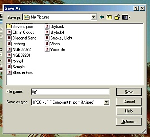 Digital Photography Tips: fig 2 Save As Dialog Box image